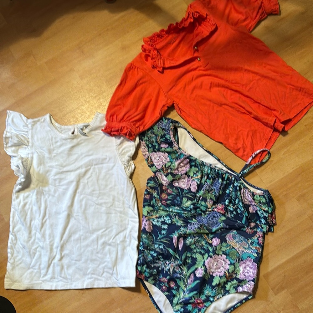 Janie and Jack size 12-14 swimsuit and two short sleeves